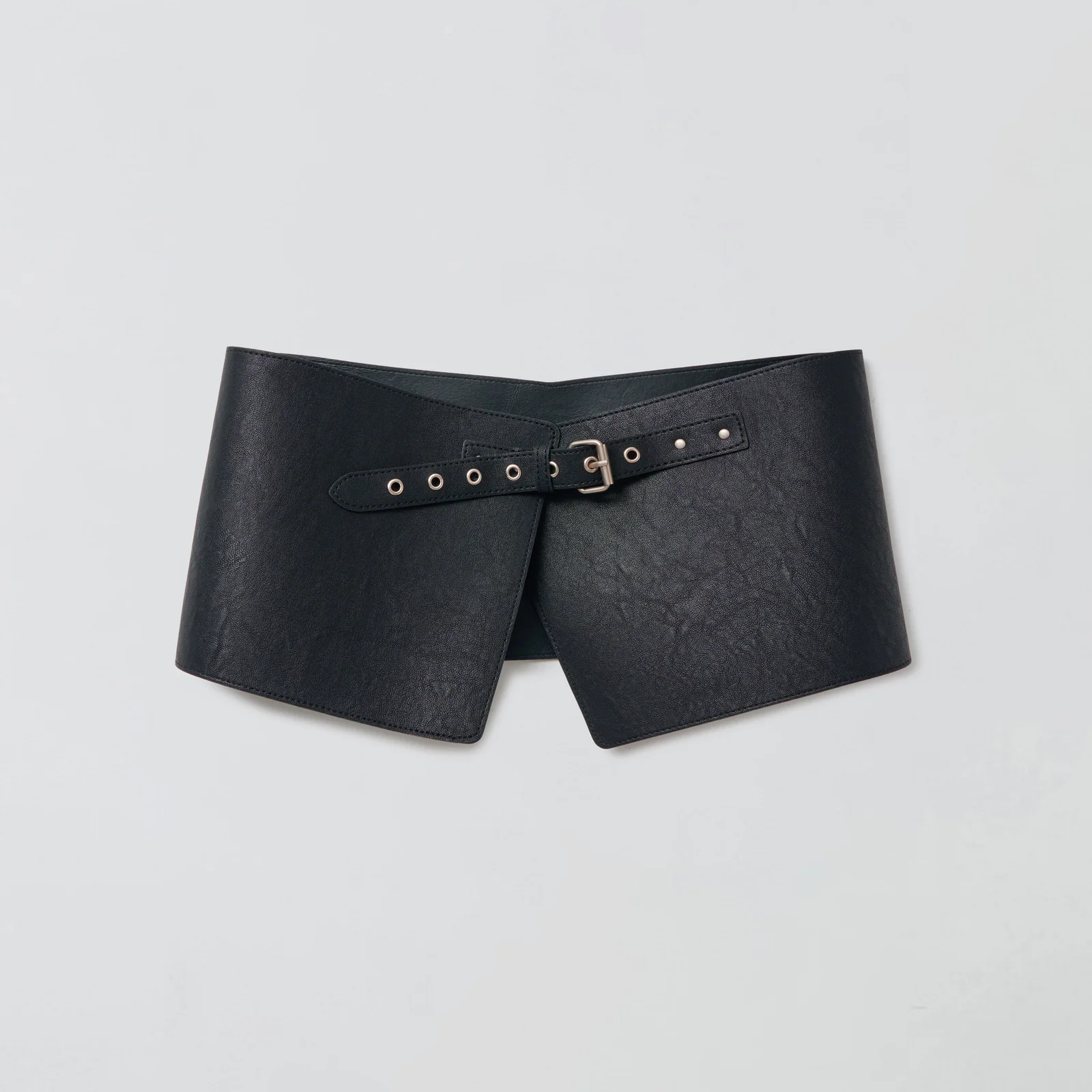ASYMMETRICAL LEATHER BELT_BLACK