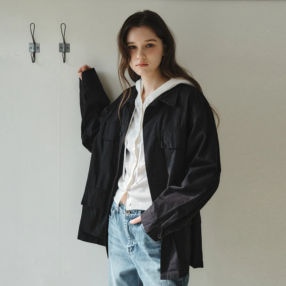 W/French Work Safari Jacket_BLACK(WC25-SH02)