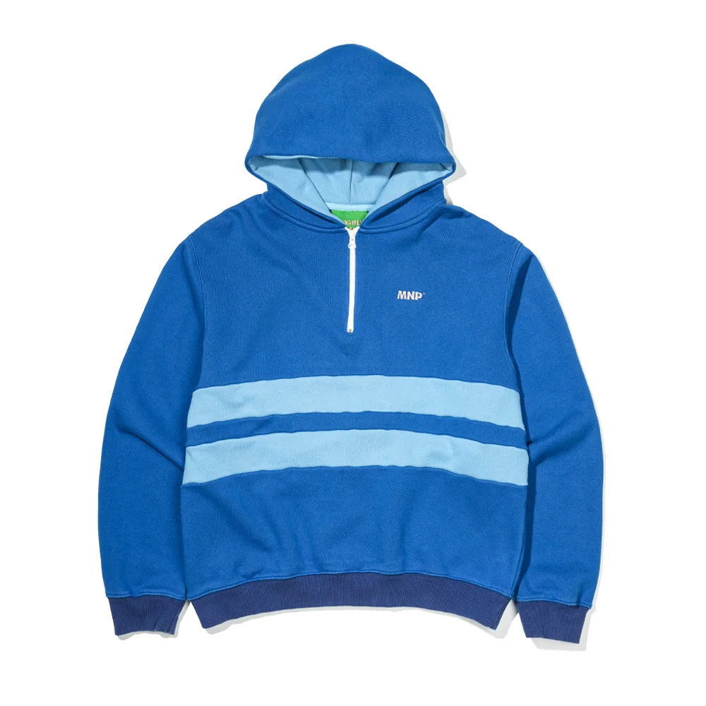 MNP LOGO HALF ZIP HOODIE - BLUE