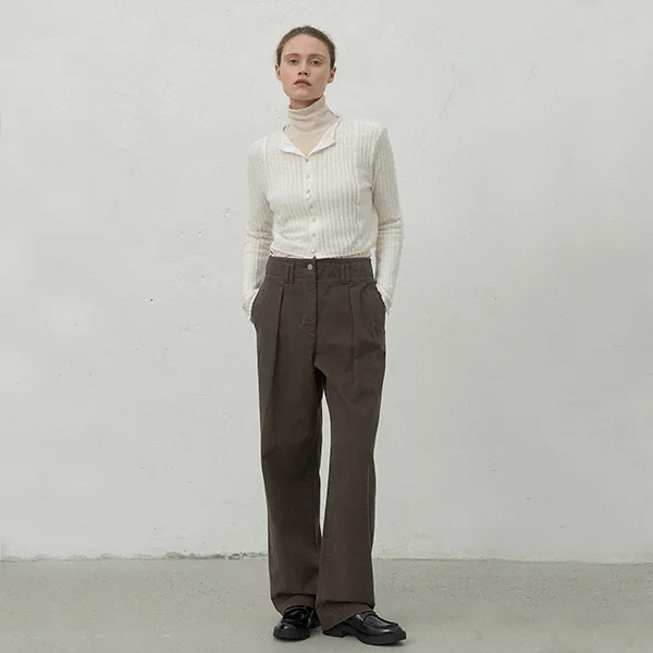 HEAVY COTTON TUCK PANTS(PT-5604)