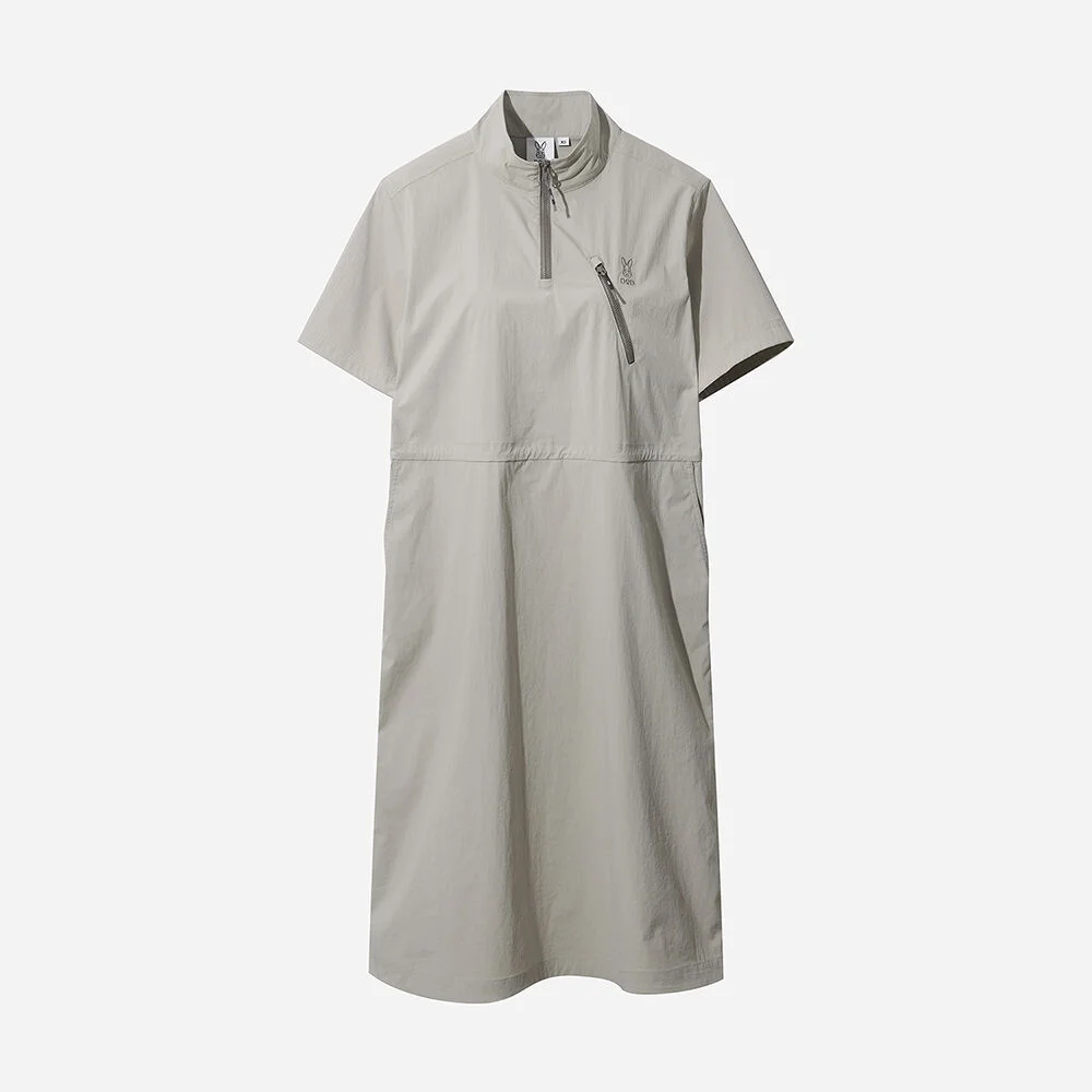 Ice Clash Stand Neck 連衣裙 女裝(DARK BEIGE)