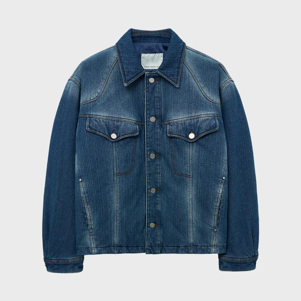 PADDED DENIM TRUCKER JACKET (BLUE)