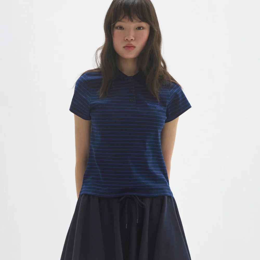 M.C Classic Stripe Baby PK Tee / NAVY