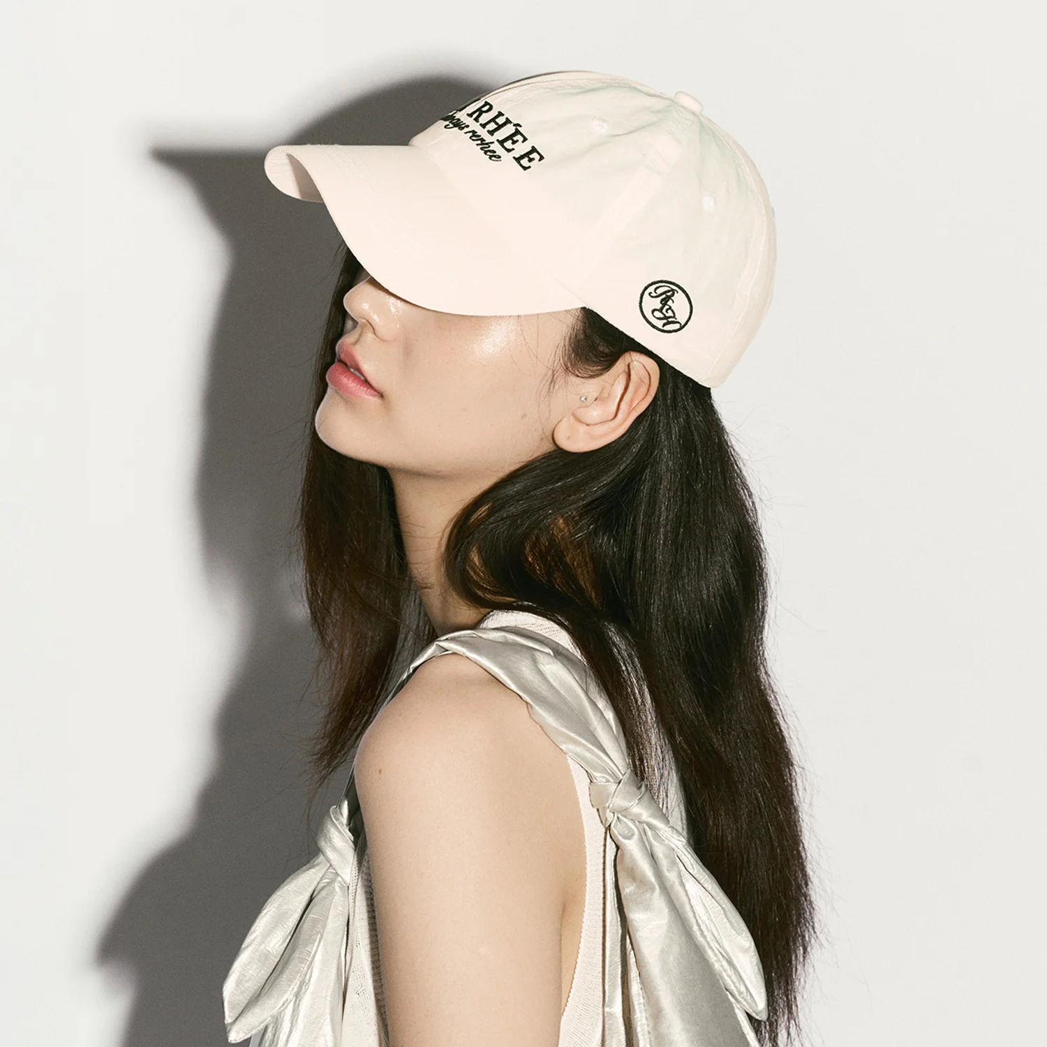 LOGO EMBROIDERED AQUA BALL CAP SOY MILK