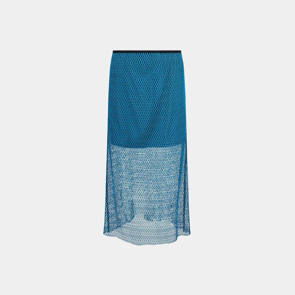(W) JAPANESE CRAFT KNIT MESH SKIRT - BLUE