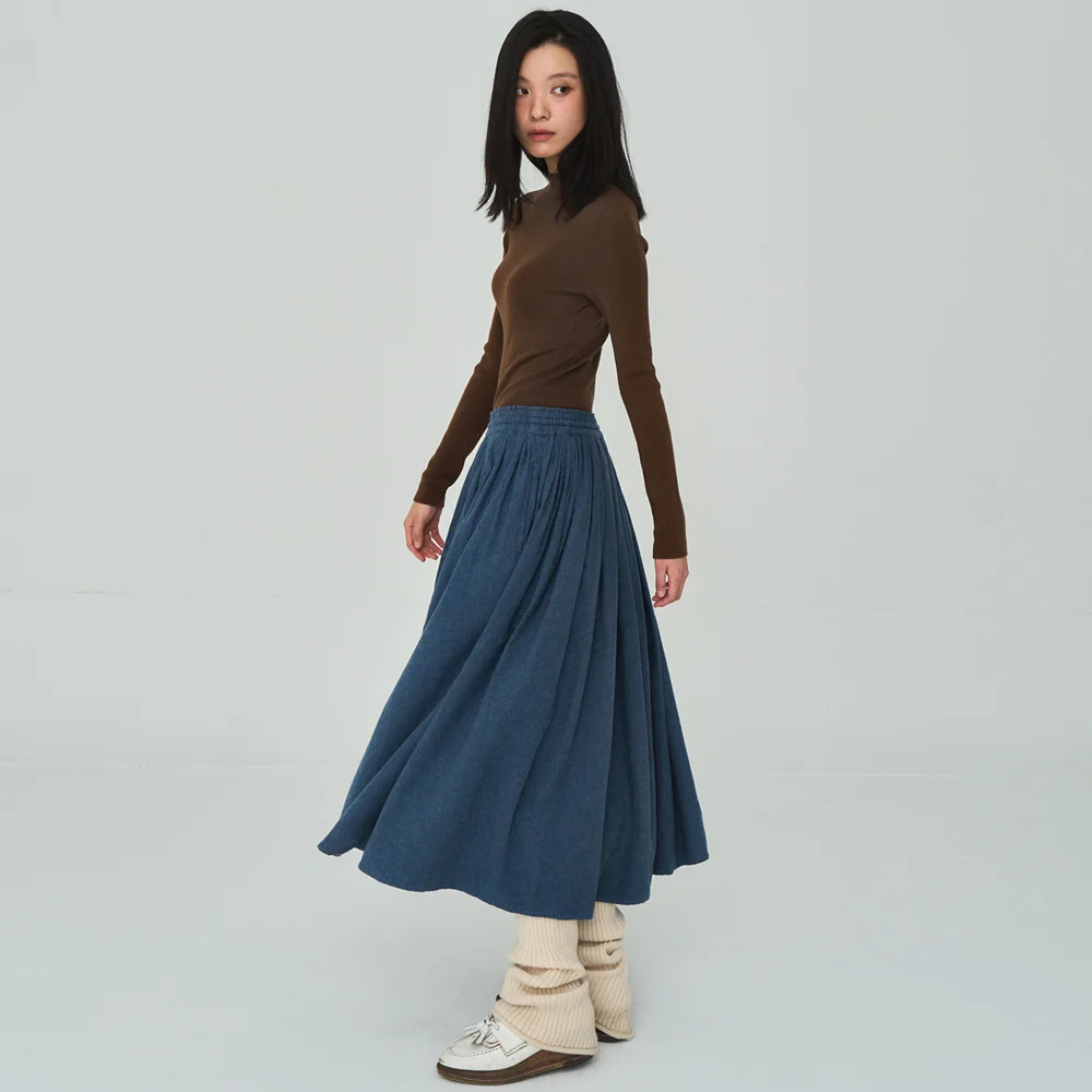 FW Shirring Blue Skirt
