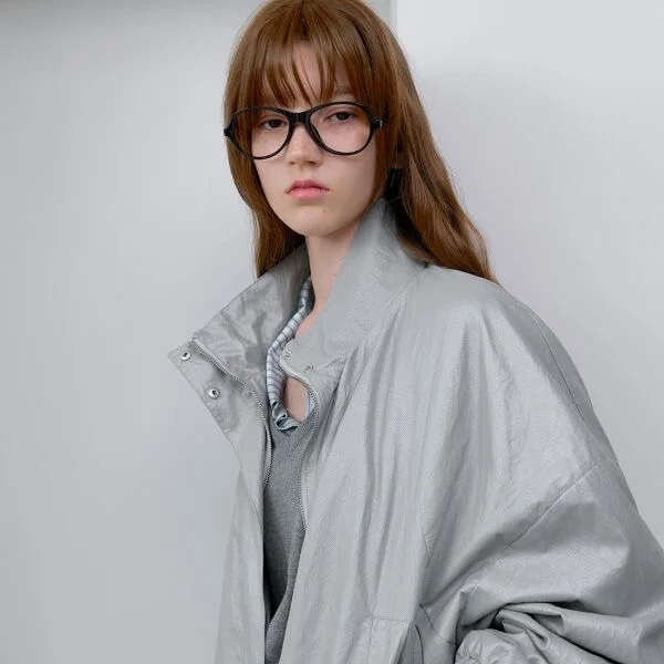 GLOSSY TWILL HIGH NECK JUMPER (Z-JP-591)