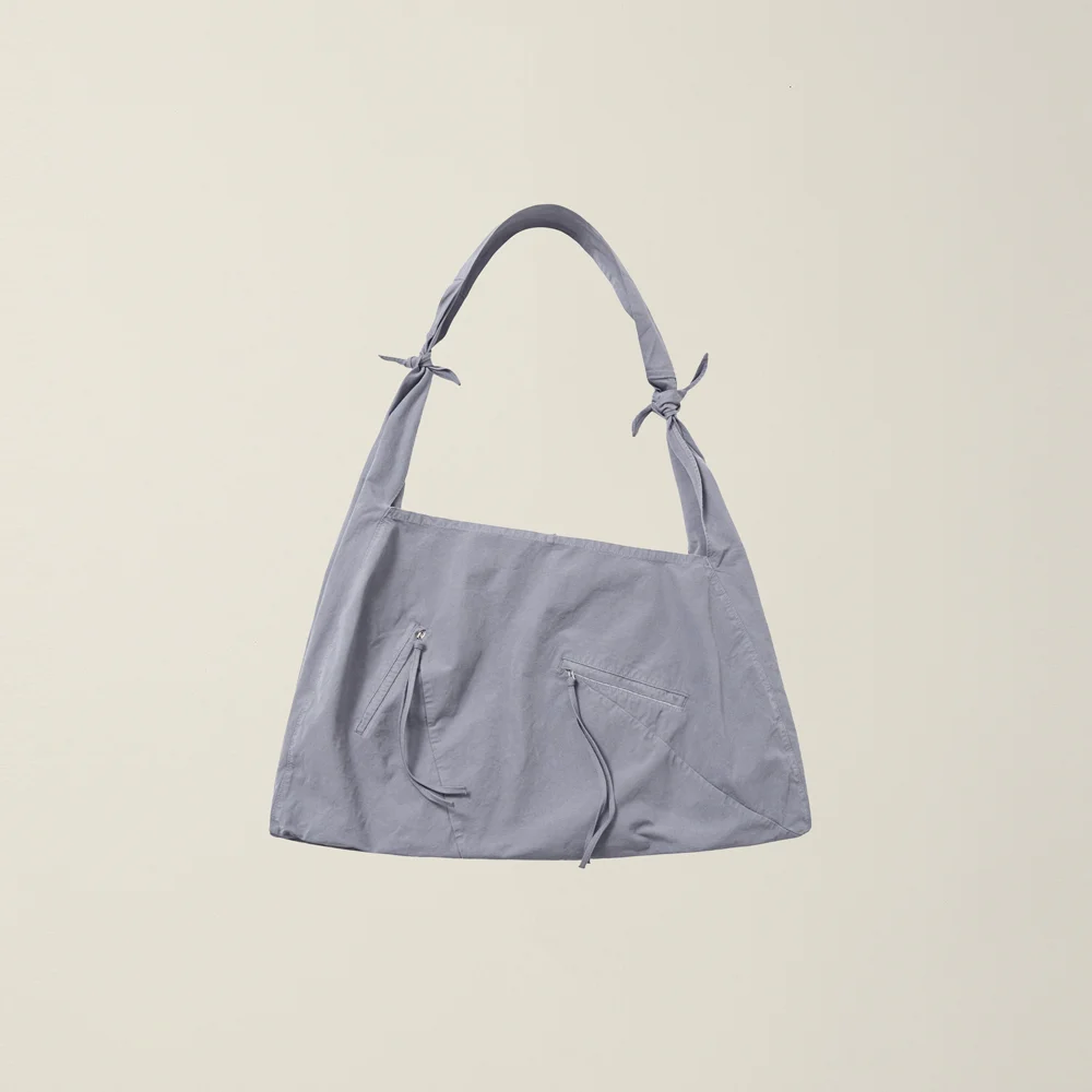GARMENT DYED 2 WAY STRAP TOTE BAG (MEDIUM) SLATE GREY