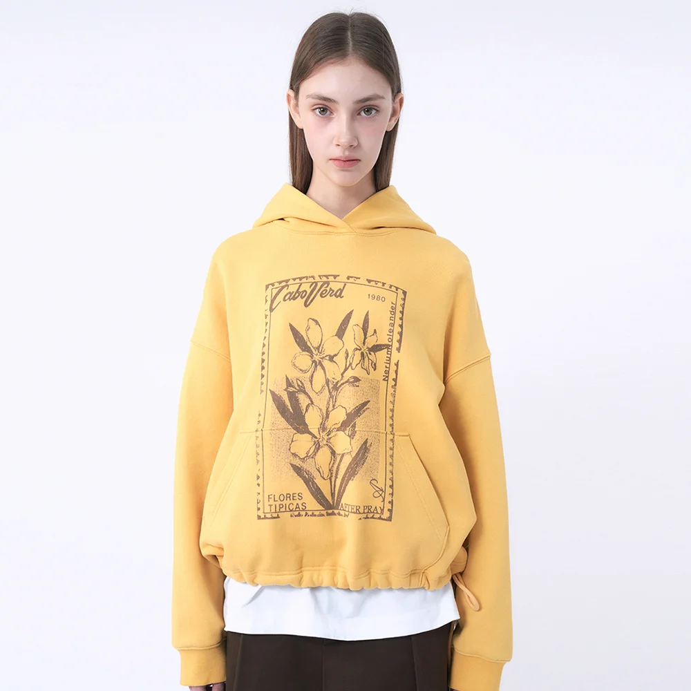 Flora 印章 衛衣 連帽衫 黃色