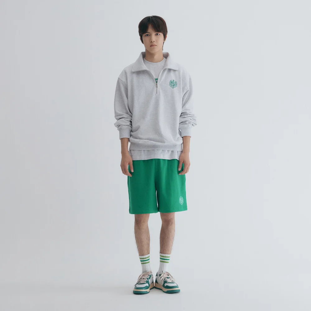 徽章 印花 衛衣 男裝 短褲 GREEN