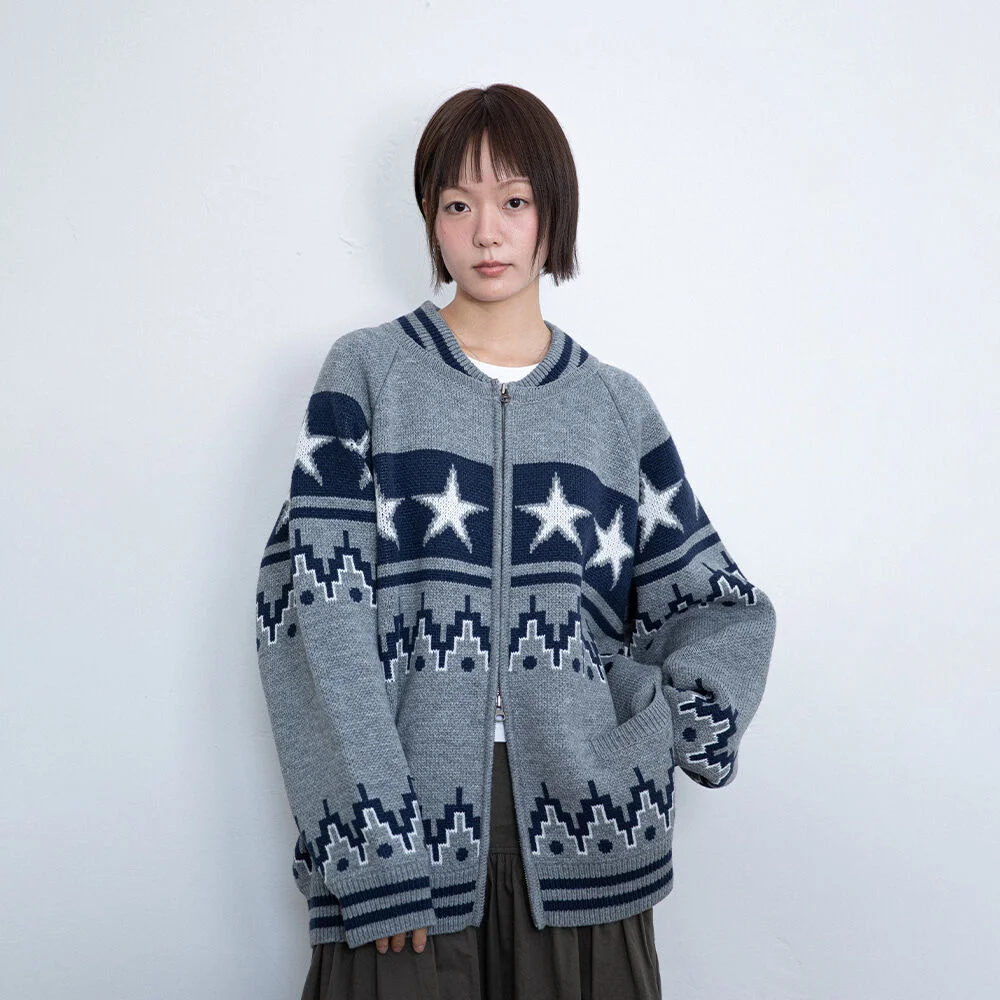 STAR COWICHAN KNIT CARDIGAN_GREY(IK2FFMK680A)