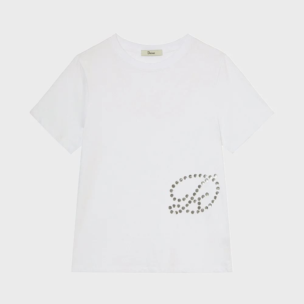 DOT D LOGO T-SHIRT IN WHITE