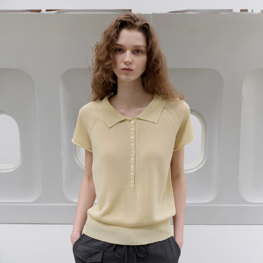 Linen Half-Open Knit (Yellow)