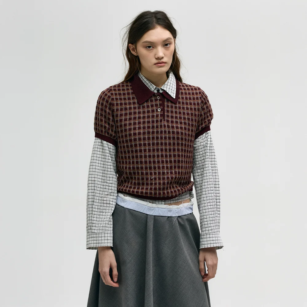 CURB LINK PK KNIT TOP_burgundy