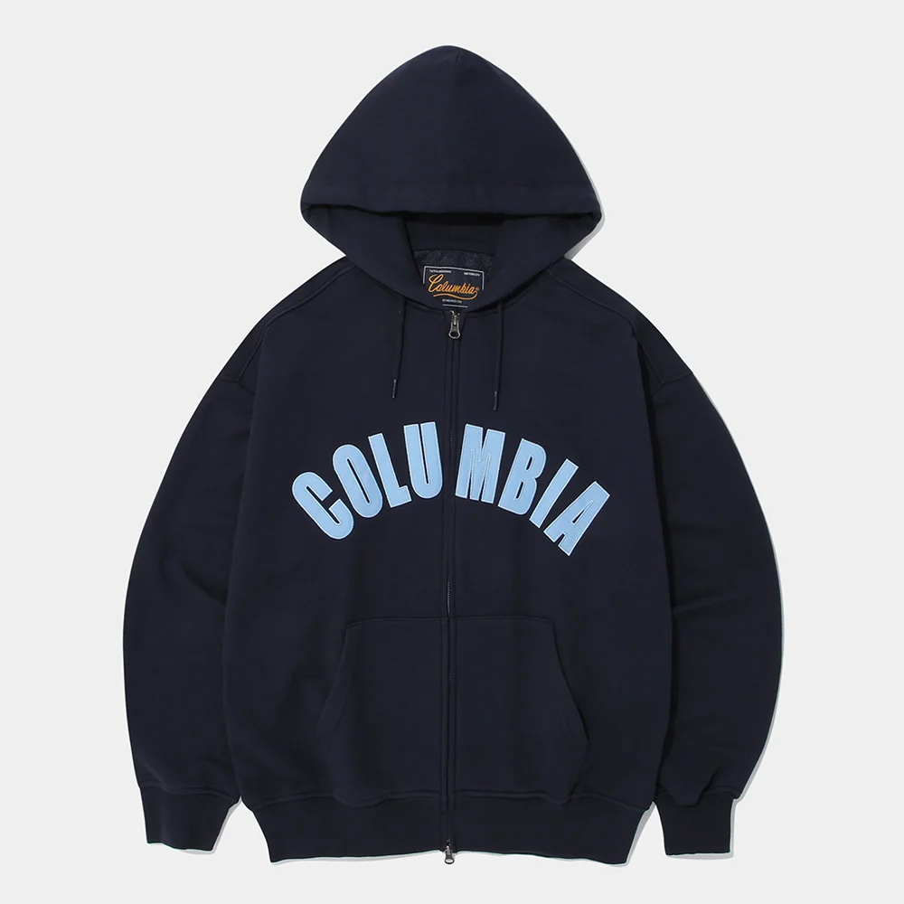 COLUMBIA ARCH TERRY ZIP-UP HOODIE_NAVY