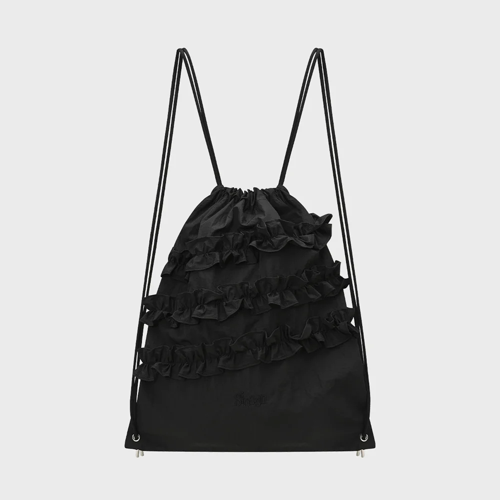 Ruffle String Bag Ver.2 (Black)
