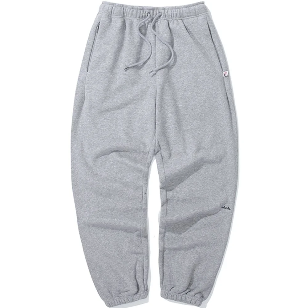 CU CLASSIC LOGO LOOSE-FIT FLEECE SWEATPANTS M灰色