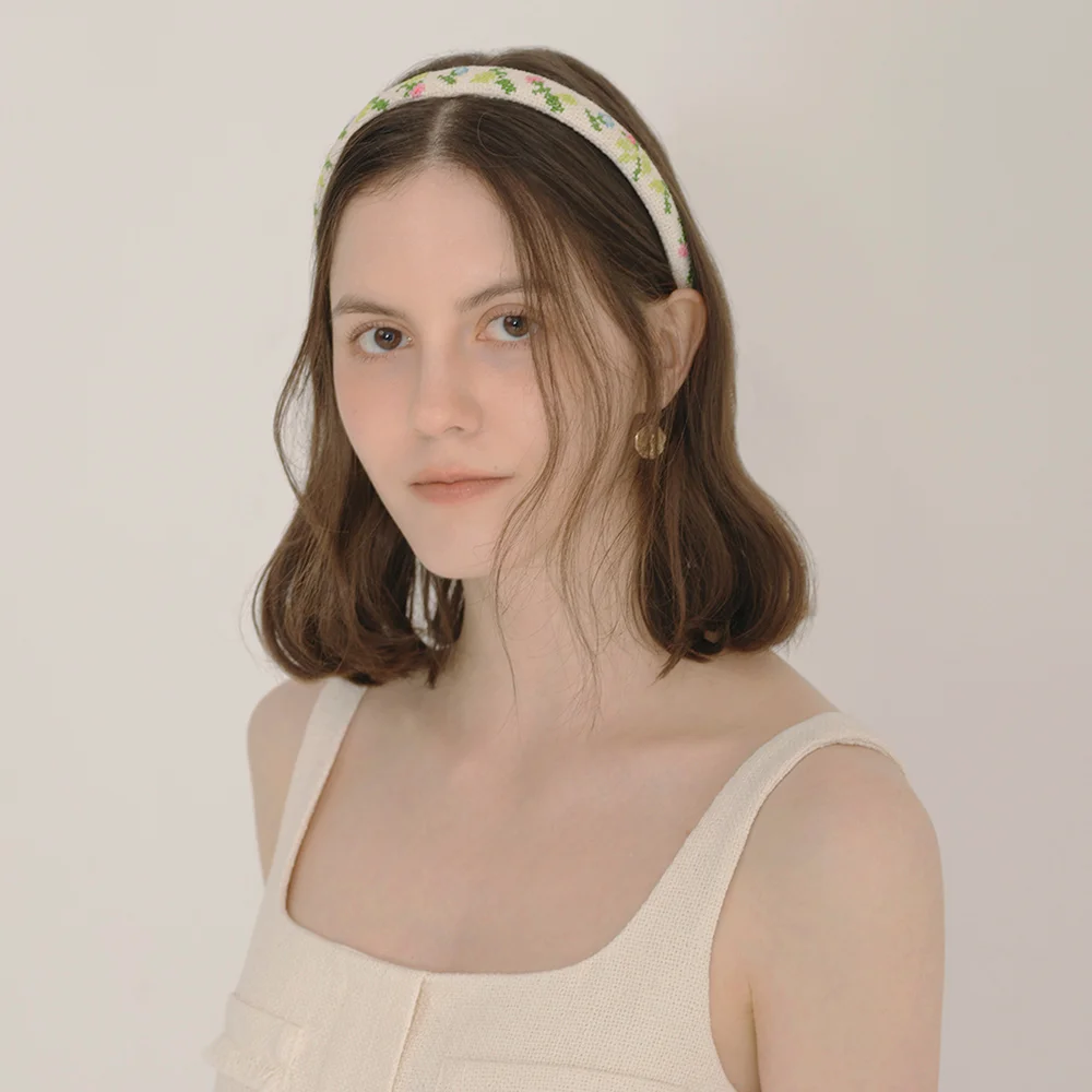 Cross-stitch Tweed Hair Band