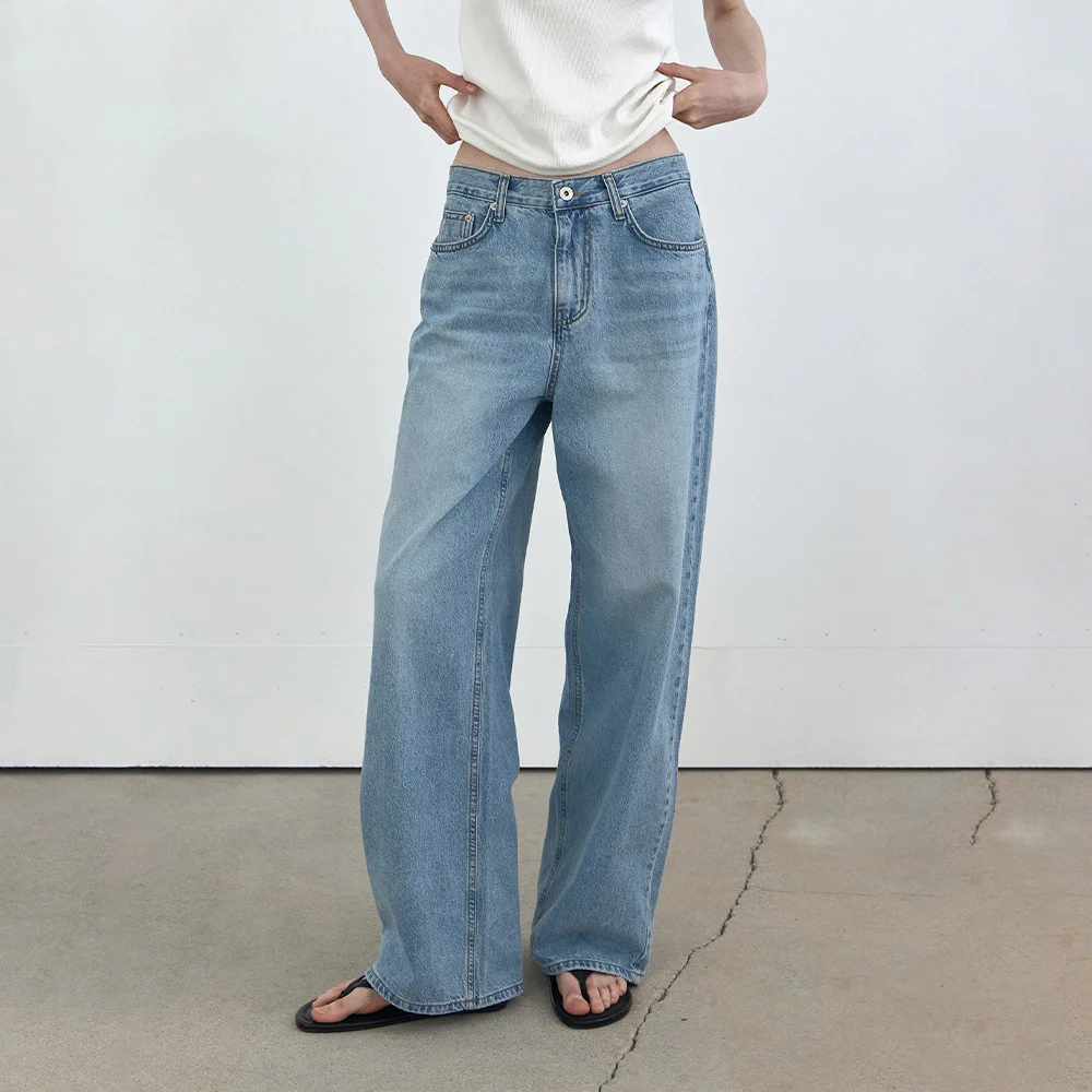 Mid straight denim (blue)