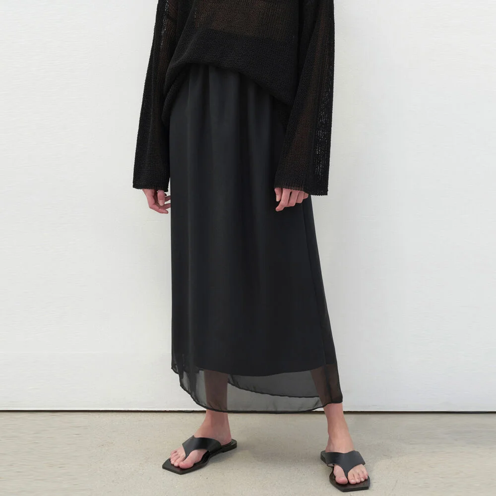 CUDDLY LONG SKIRT_BLACK