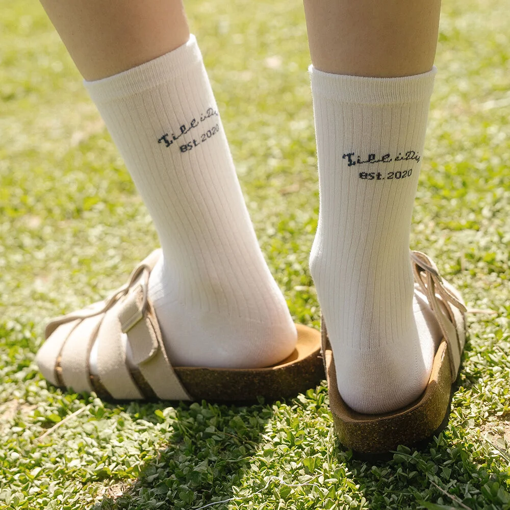 Rear logo rib socks _5color