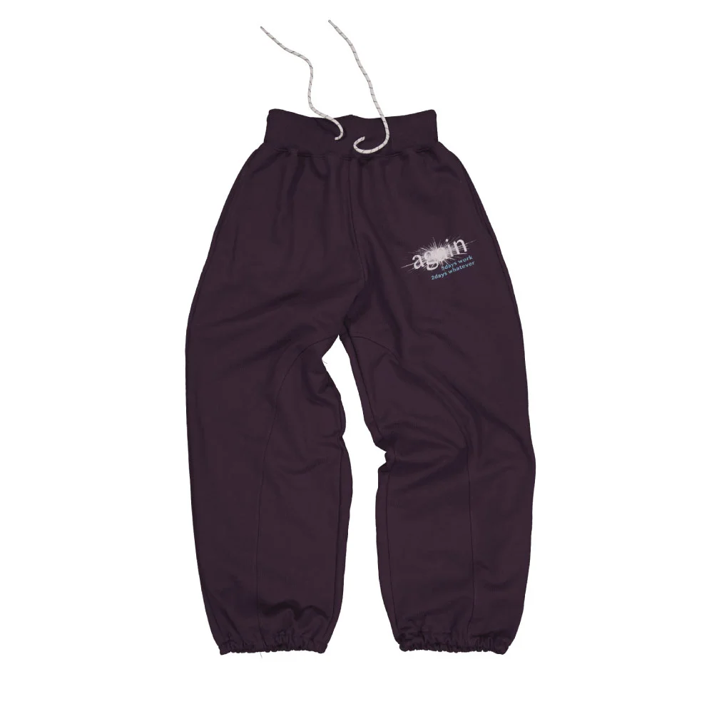 AGAIN HEAVY SWEAT PANTS-WINE