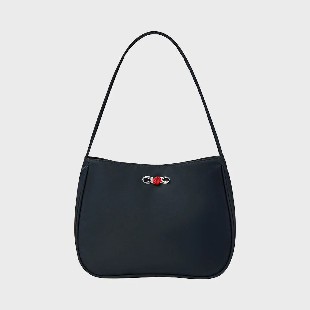 MINI CORSAGE APPLIQUE SHOULDER BAG-NAVY