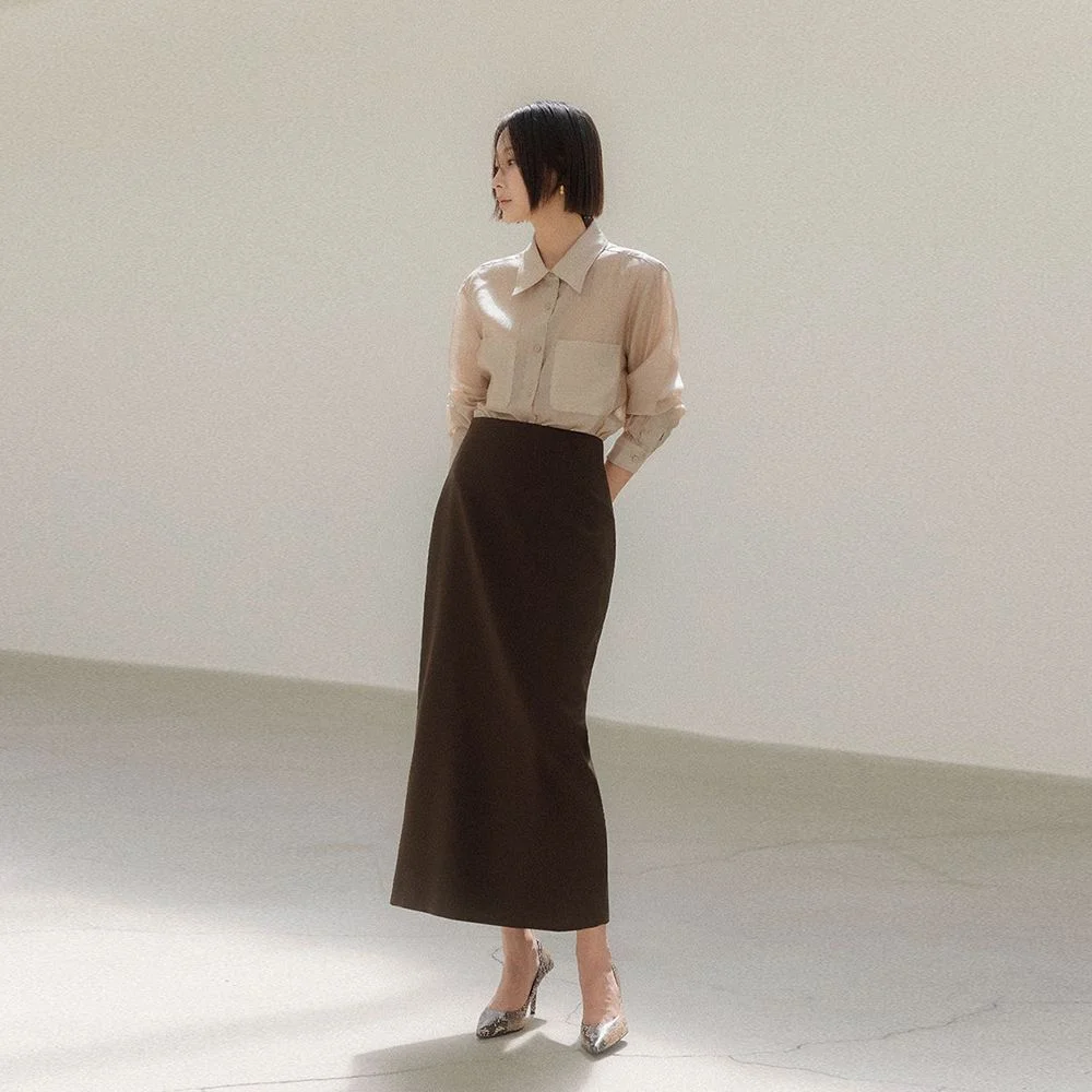 簡約 女王 長裙(啡色)
