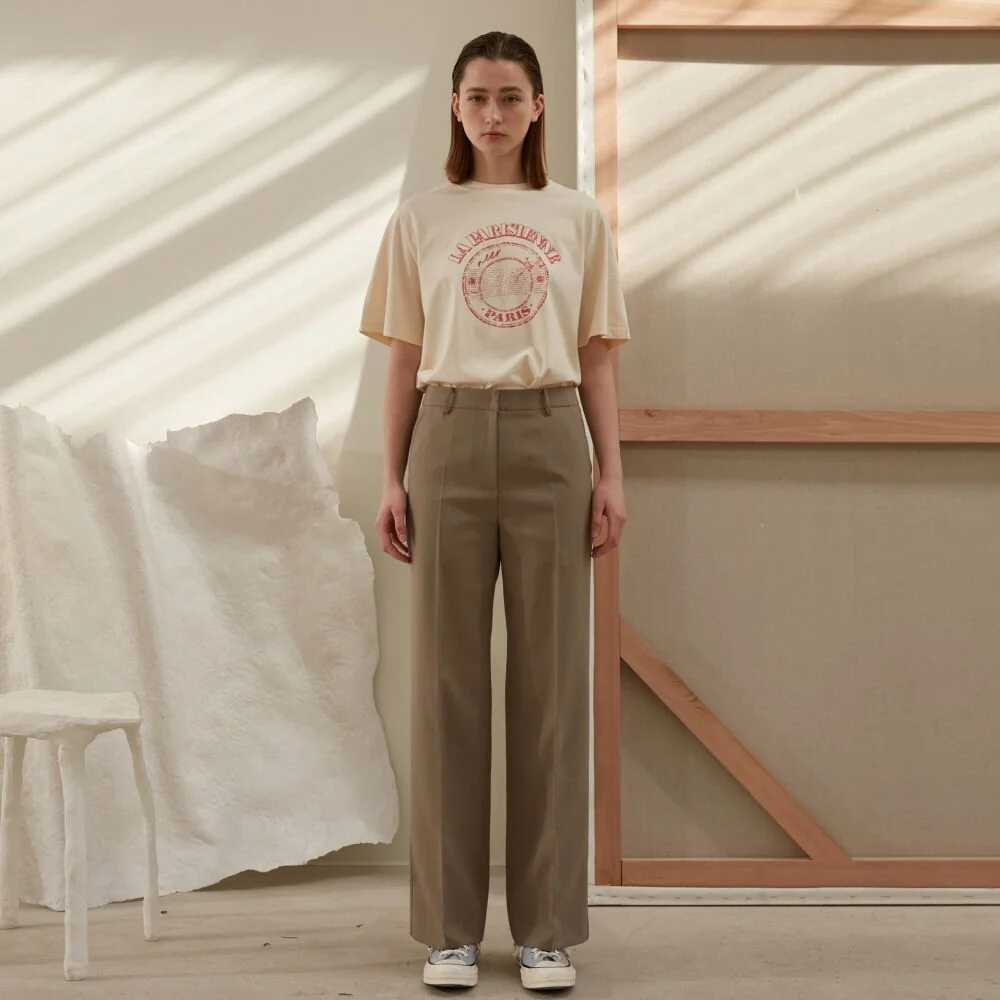 Pants Gentle Straight Beige