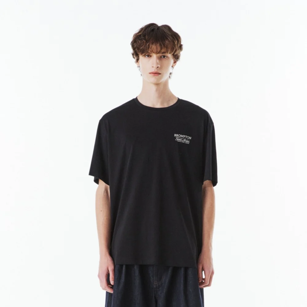 BROMPTON LETTERING HALF SLEEVE T-SHIRT - BLACK (P262UTS151)
