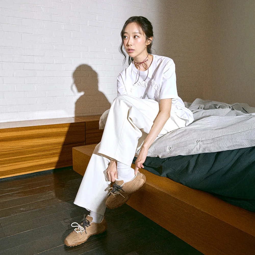 女裝 彎曲版型 褲子 奶油