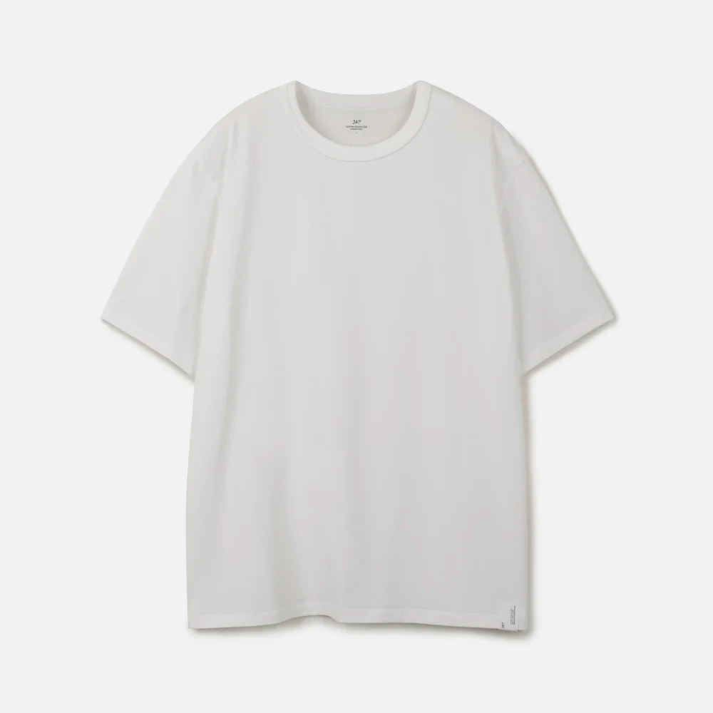 SUPIMA 40S ASKIN DOUBLENESS H/S TEE WHITE (247)