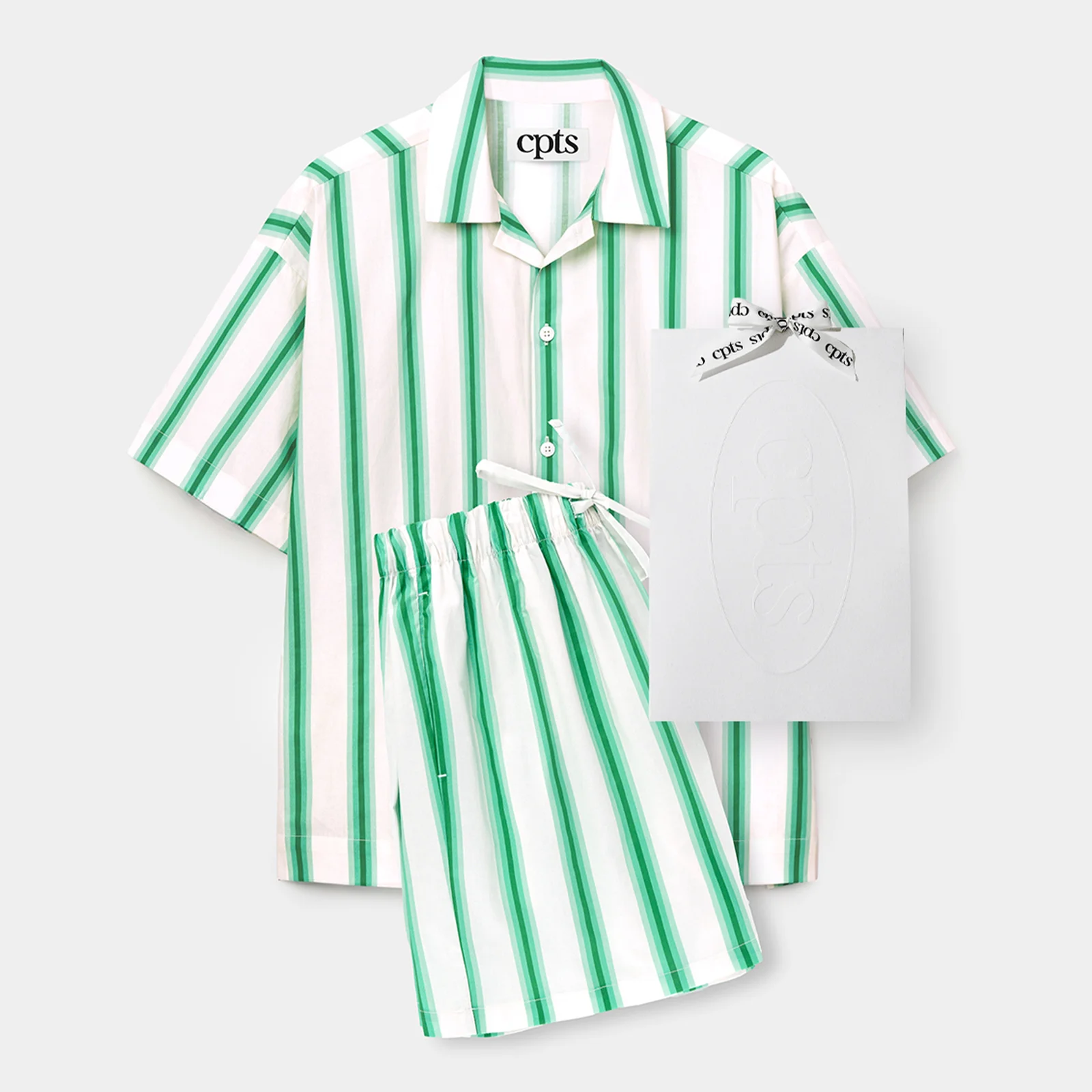 COMFY STRIPE PAJAMAS_LIME GREEN