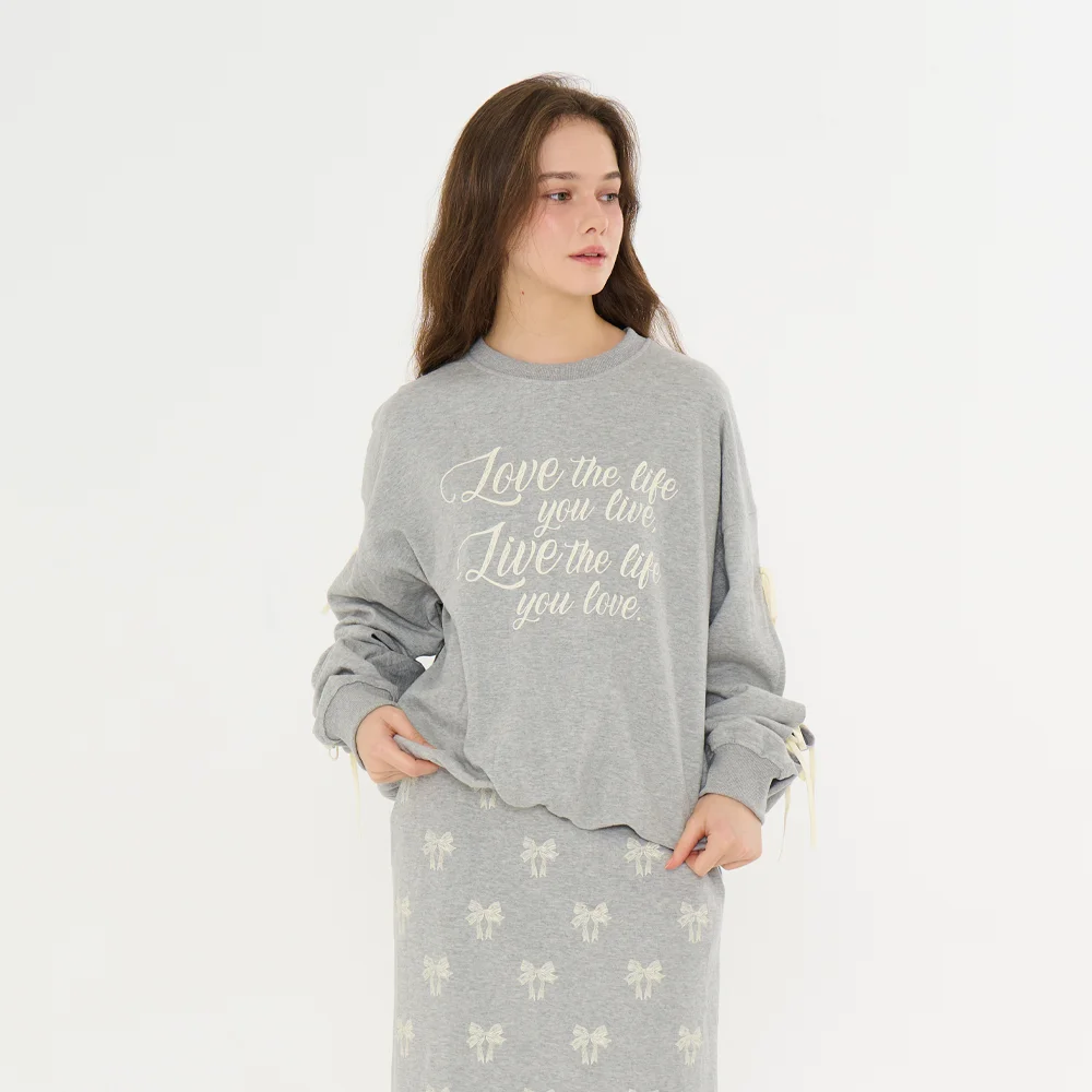 MET Ribbon Detail Sweatshirt grey