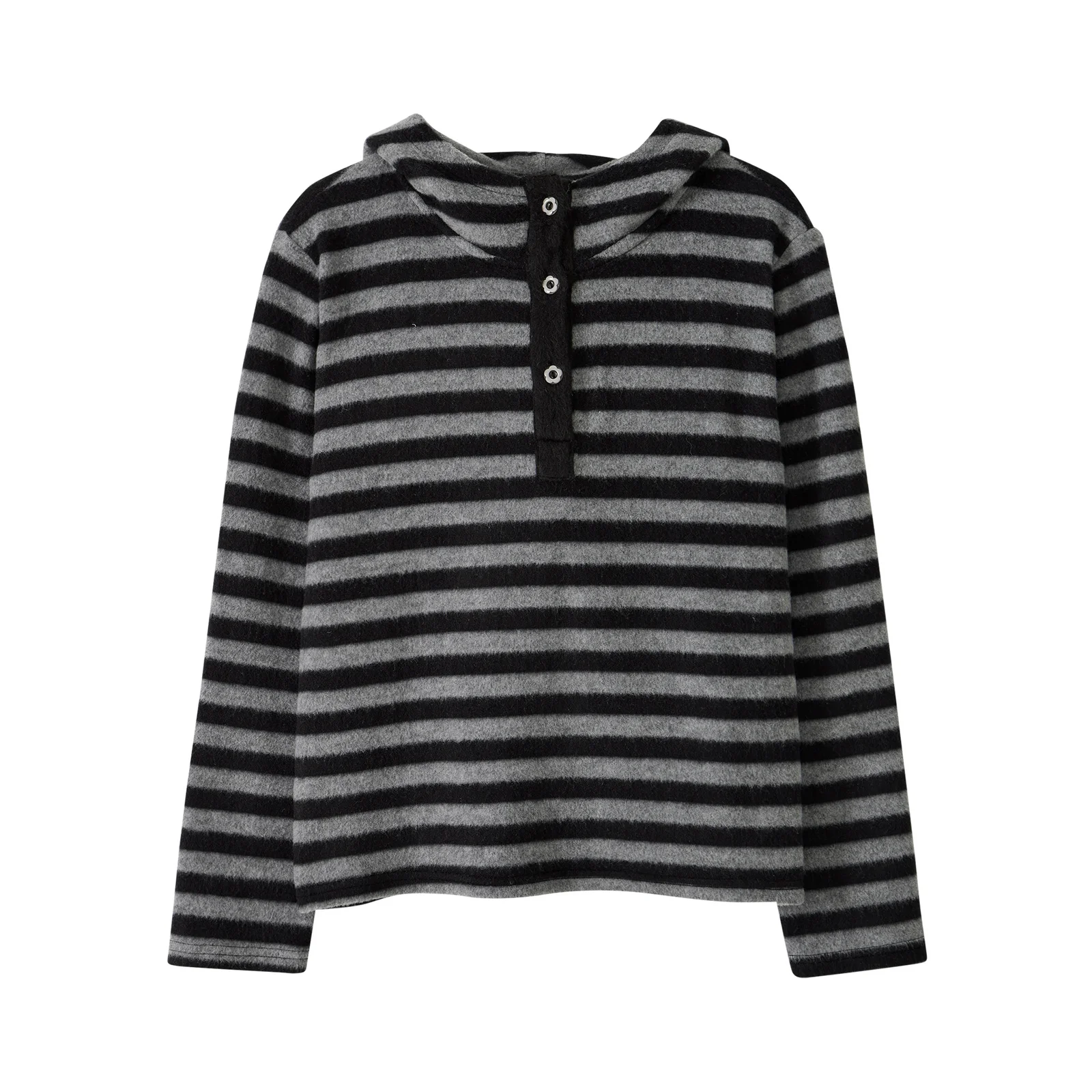 Hooded Henley Tee_Stripe