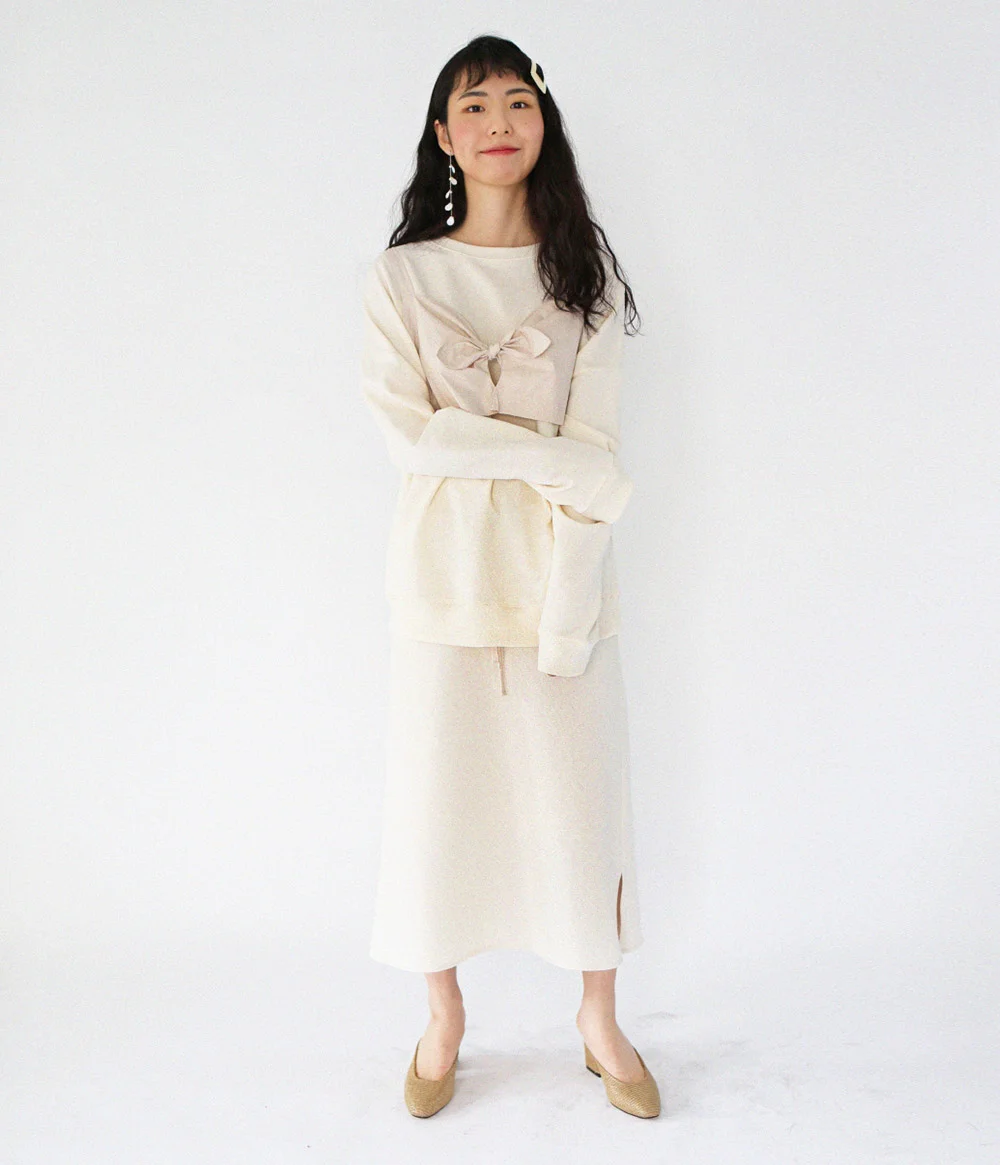 RIBBON MULTI DRESS BEIGE