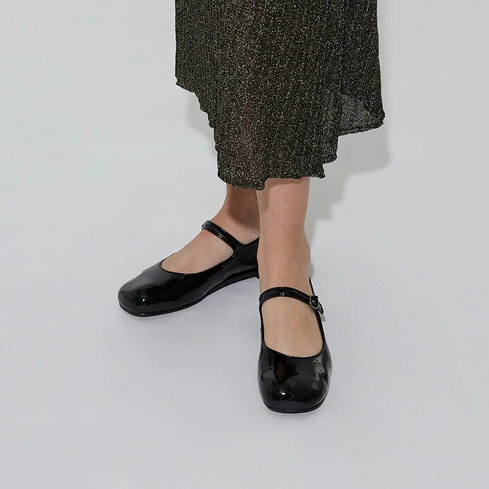 Lua Mary Jane Flats Black