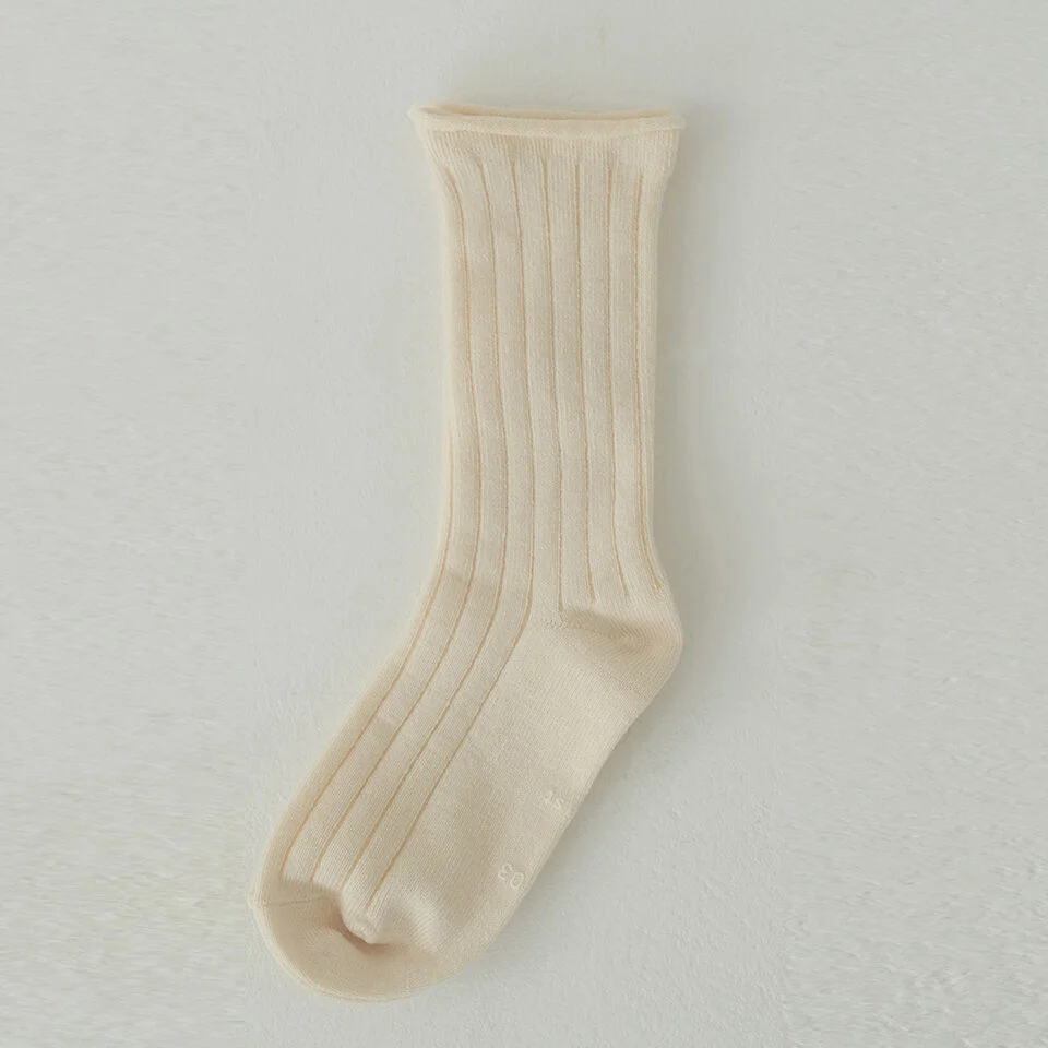 cotton rib socks for kids (3colors)
