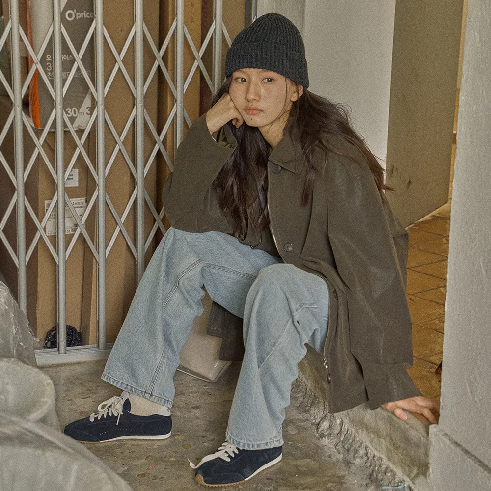 Haming Suede half Jacket - khaki