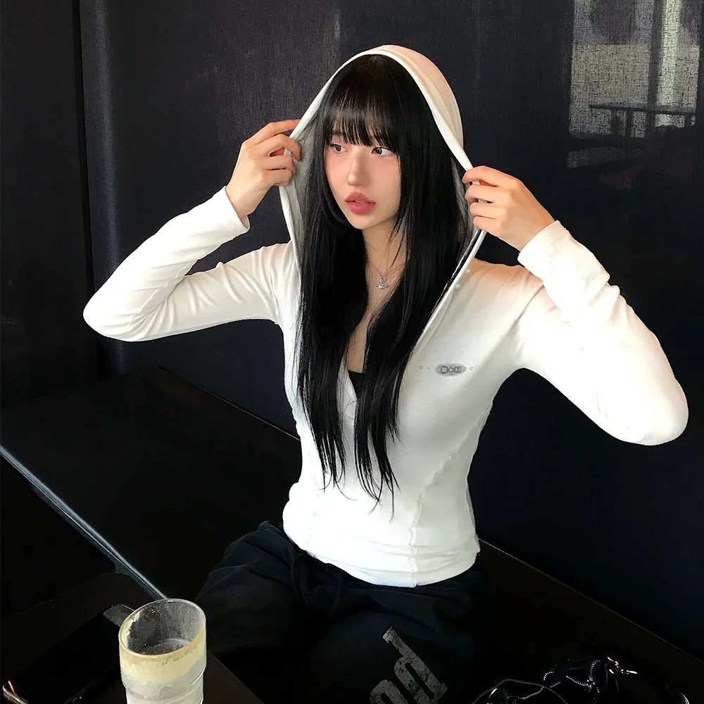Button Up Lace Hoodie (FL-148_Cream Beige)