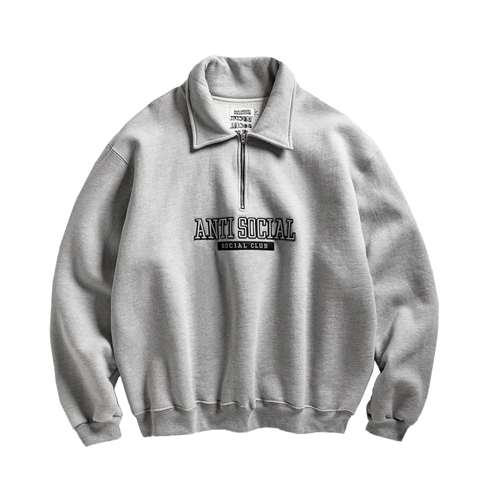 FELT THE SAME APPLIQUE QUARTER-ZIP/GRAY