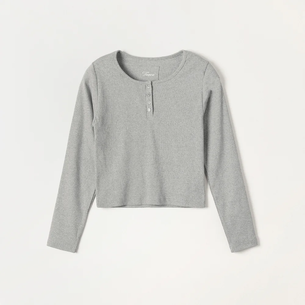 Star Stud Button T-Shirt (Gray)