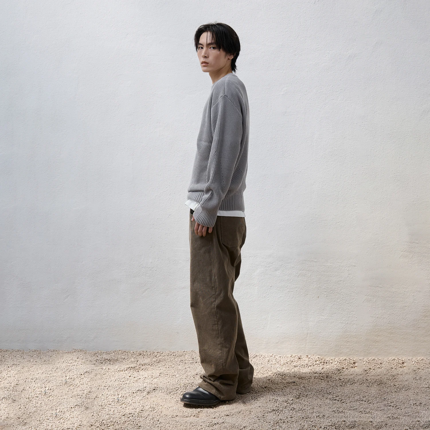 Irregular Sweater - Light Grey
