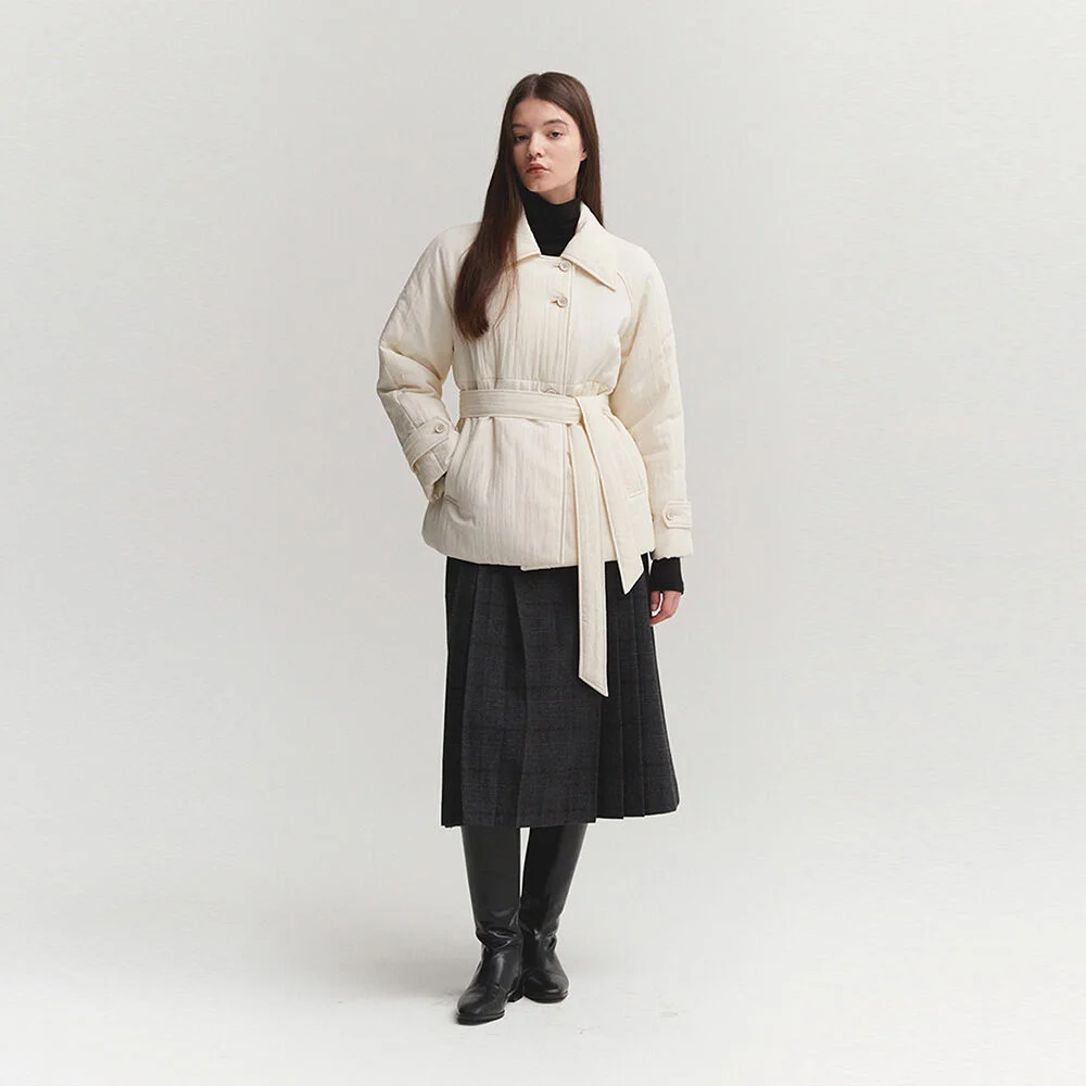 BIGCOLLAR HALF PADDING JACKET(SAND IVORY)