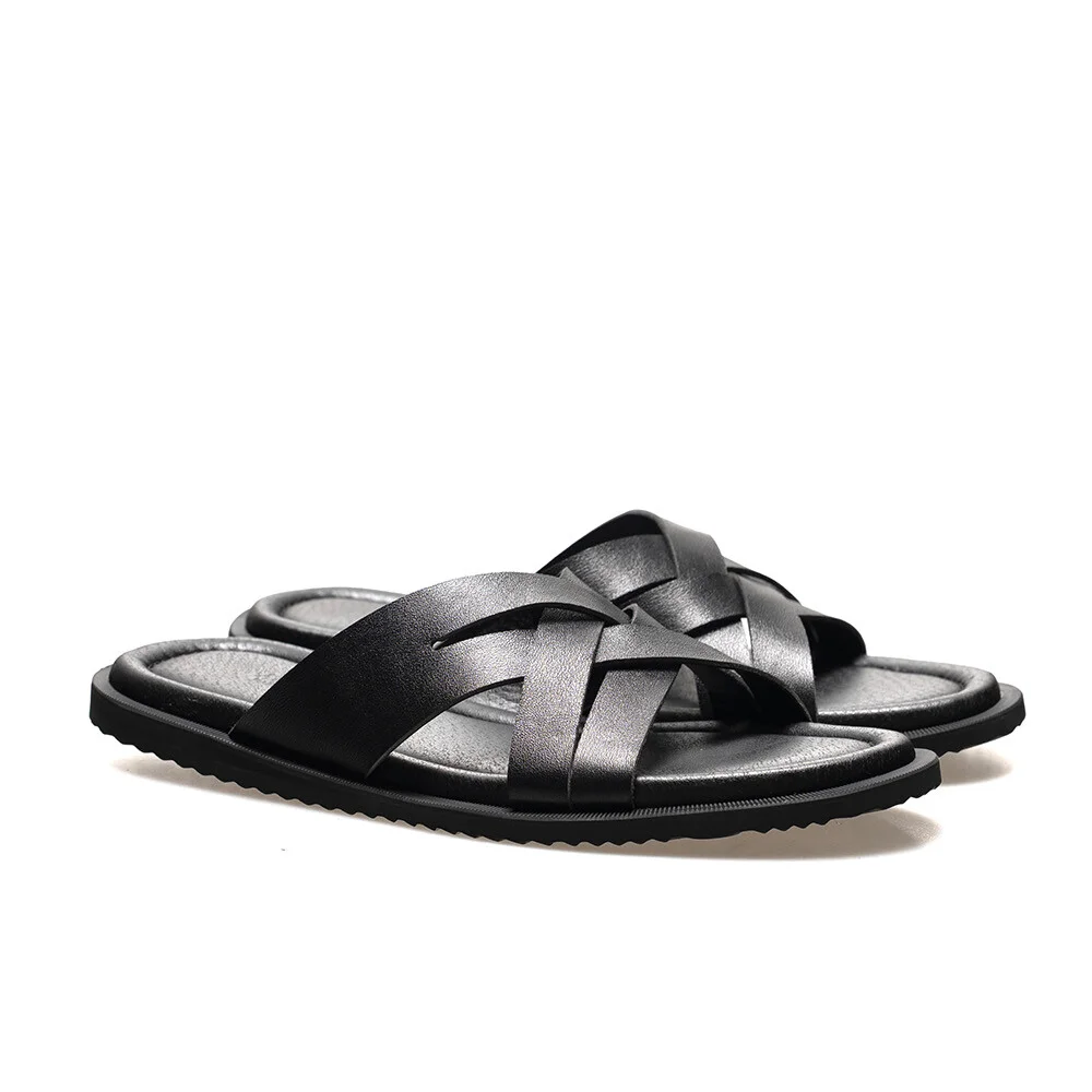 ALC7002 Intrecciato 皮革 拖鞋_black