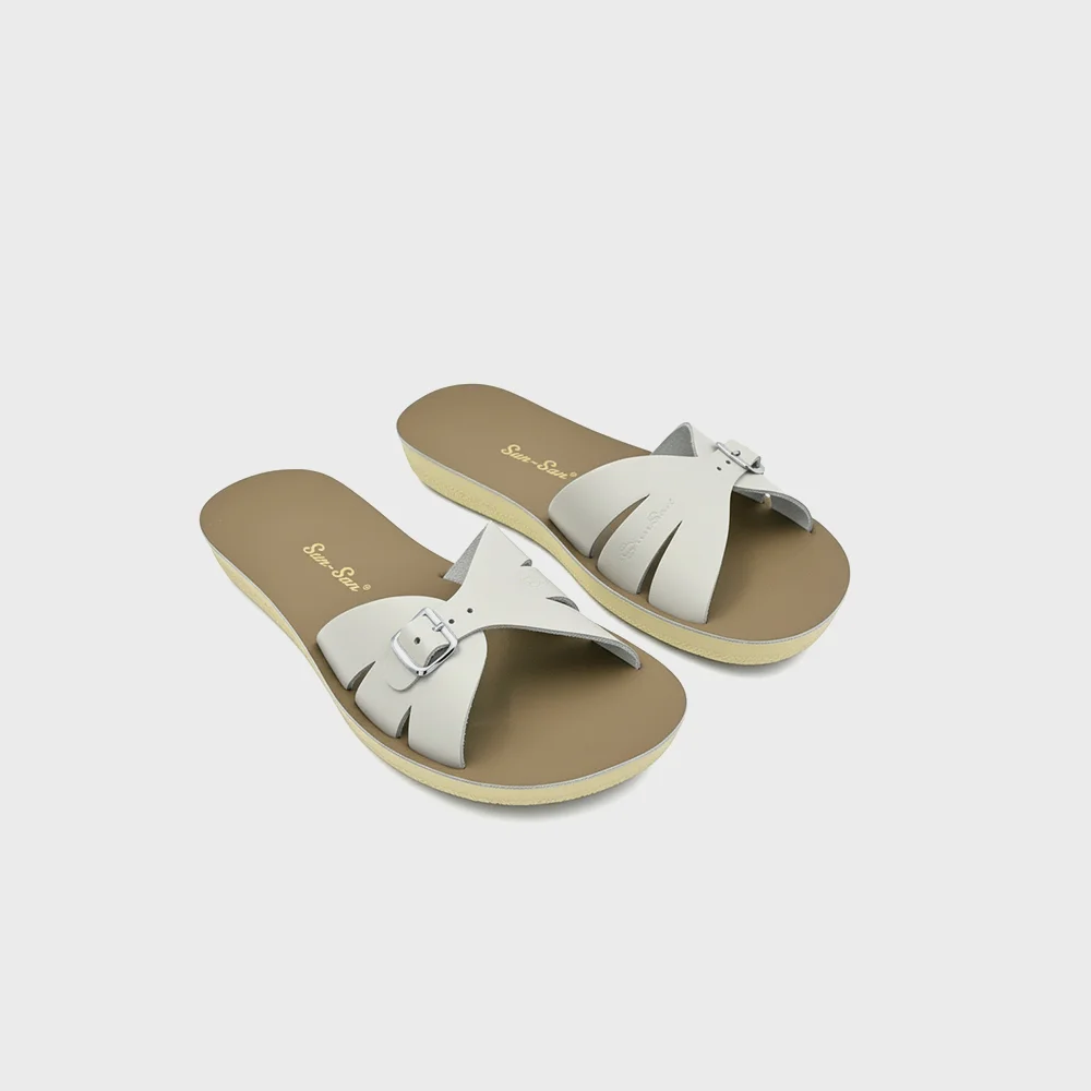 SALT-WATER SANDAL ADULT BOARDWALK SLIDE WHITE