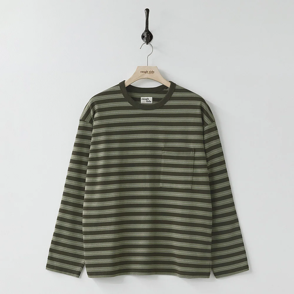 Multi Stripe Long Sleeve Forest Brown