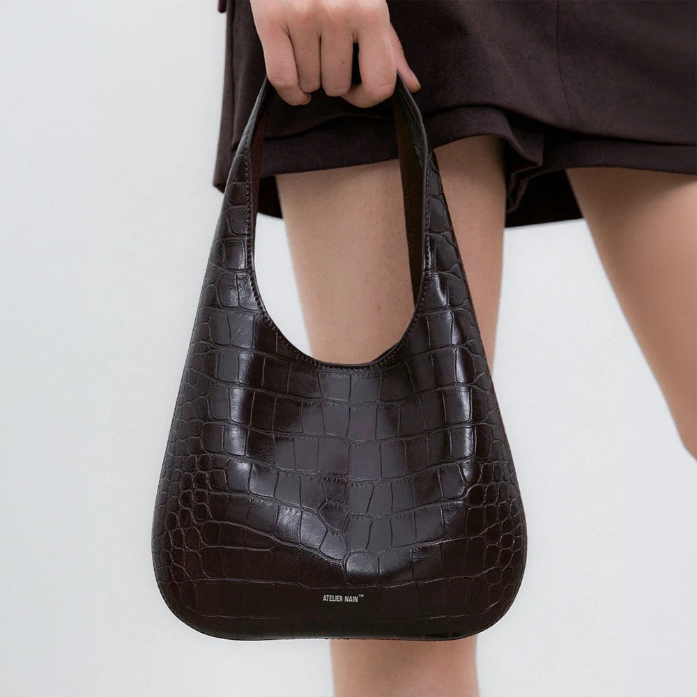 (B-2495)NUIE CROCO ROUND TOTE BAG MINI