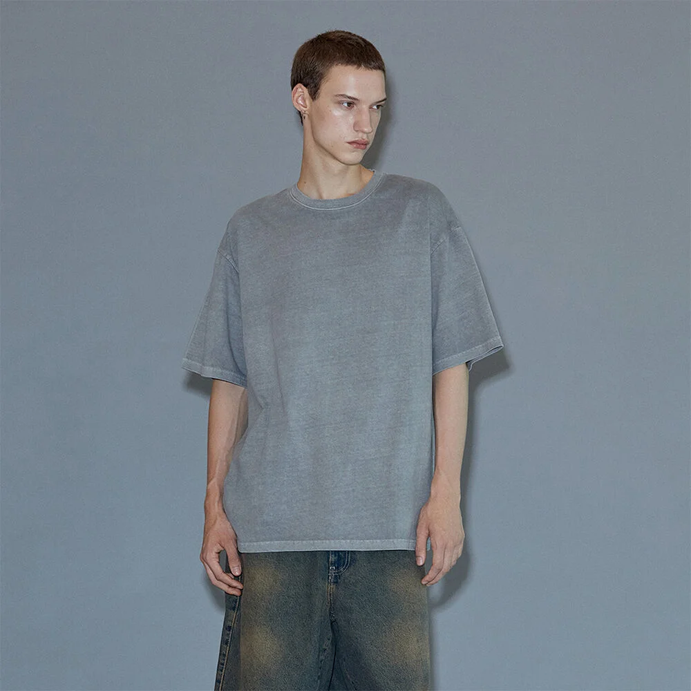 (MEN) 標誌款 刺繡 Pigment 寬鬆版型 短袖 T恤 (3 COLOR)