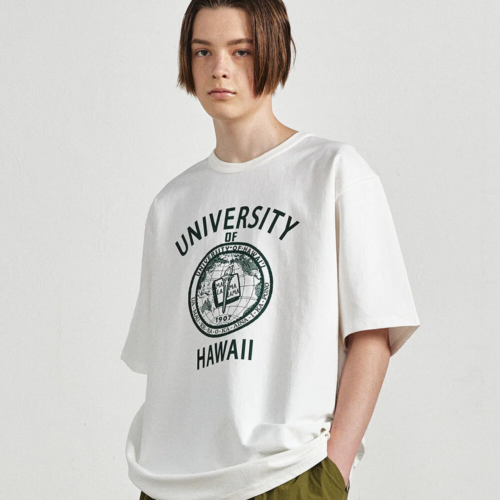 University 夏威夷 T恤 奶油